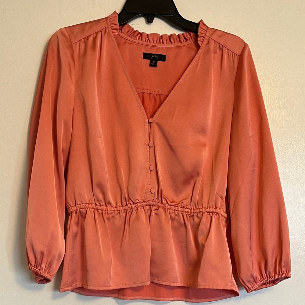 J. Crew Coral Button-Down Blouse